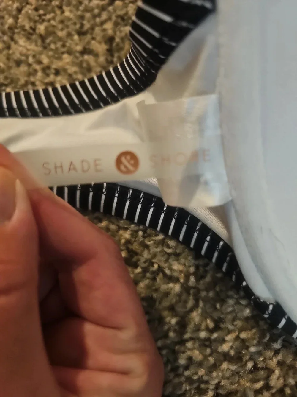 NWOT Shade & Shore Black & White Striped Underwire Twist Bikini Top